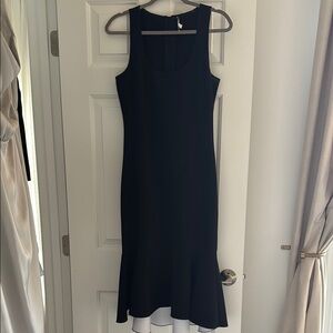 Elizabeth and James Black Sleeveless Dress, flounce bottom